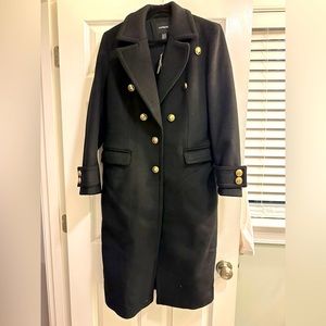 New Black Express Pea Coat - Size Large